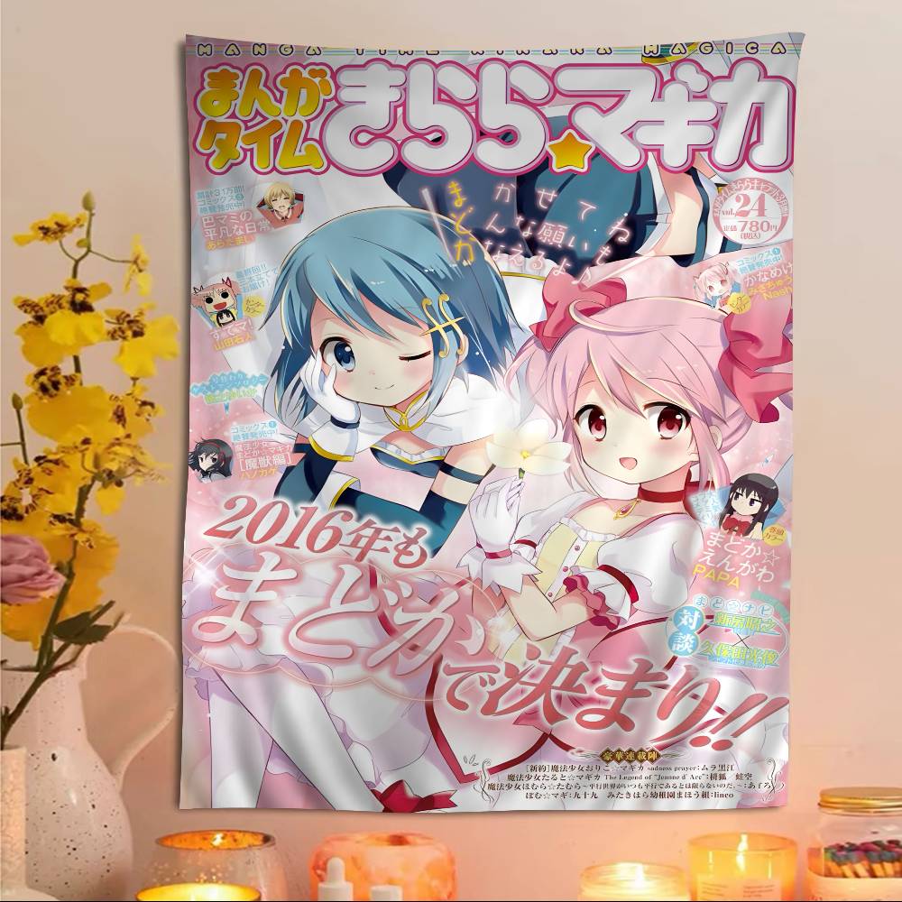 Puella Magi Madoka Magica Printed Large Wall Tapestry Art Science Fiction Room Home Decor Decor Blanket