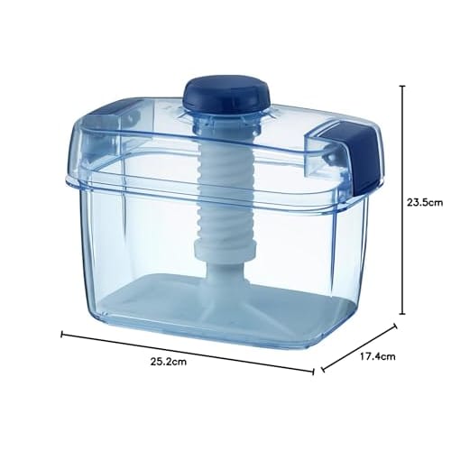 Risu Instant Pickle Container, Square, Clear Blue, 1.6L, Hyperpet, Recipe Included, Made In Japan, S-16