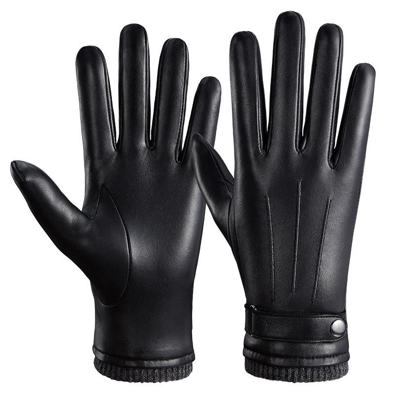 

Зимние теплые перчатки из овчины, корейские высококачественные мужские перчатки с плюшевой подкладкой, ветрозащитные перчатки для вождения из натуральной кожи, подарочная коробка L