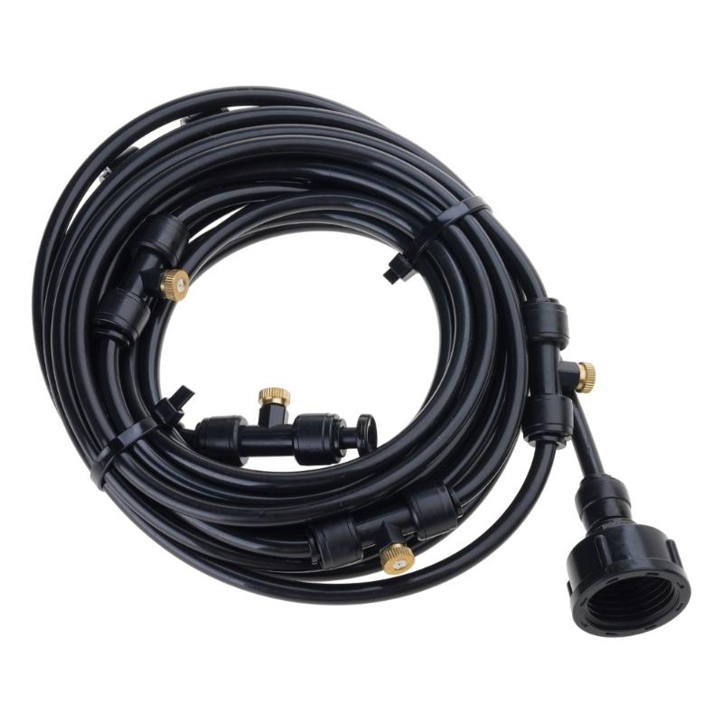 Backyard Seating Fog Line with Hose Fitting for Yard and Garden Use, Outdoor Water Set for Deck and Balcony Layouts