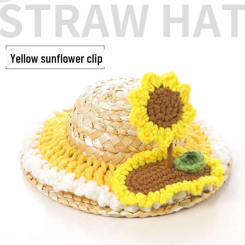 Handmade Woven Straw Hat for Weilai Nomi Robot - Car Interior Decoration for ES6/ES8