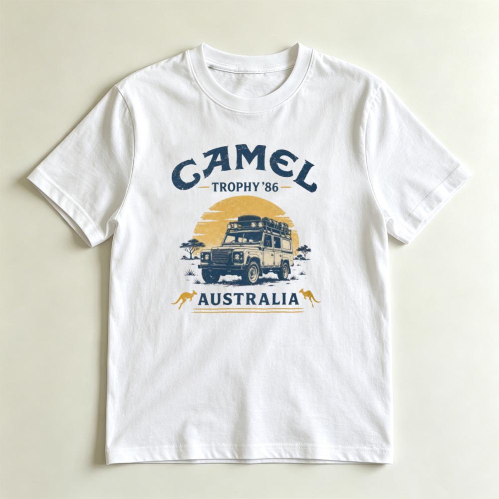 Retro Australia Outback Camel Trophy 1986 Overland Truck Graphic Shirt Vintage Safari Adventure Casual Top Unisex Unisex Cotton Tops