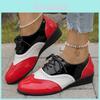 Women's Casual Spring Autumn Chunky Sole Lace-up Color Block Brogue Shoes Size 36 To 43