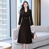 2Pcs/Set Women Outfit Commute Trendy Comfortable Mid-length Light Luxury Streetwear Sling Spring Coat Dress Spring Clothing