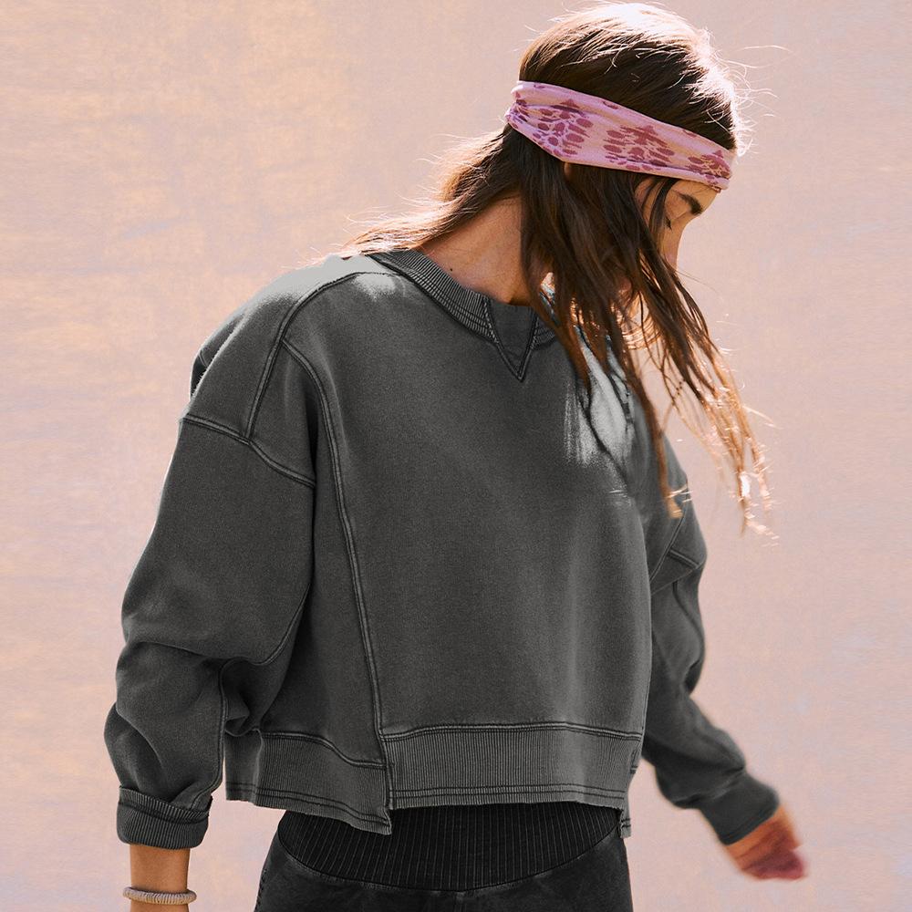 

Women s Light Gray Oversized Cropped Hoodie with Casual Comfort Fit S