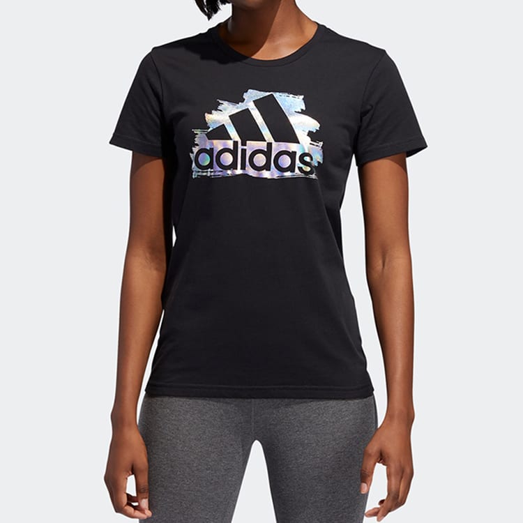 adidas T Shirts Women's Black Crew Neck Moderate Straight Fit ED8169