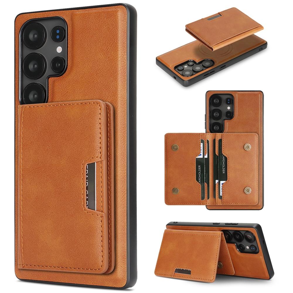 High-end Business Magnetic Cover For Samsung S26 Ultra S25 Edge S24 FE S23 Plus Kickstand Cards Bag Slots ShockProof Phone Case