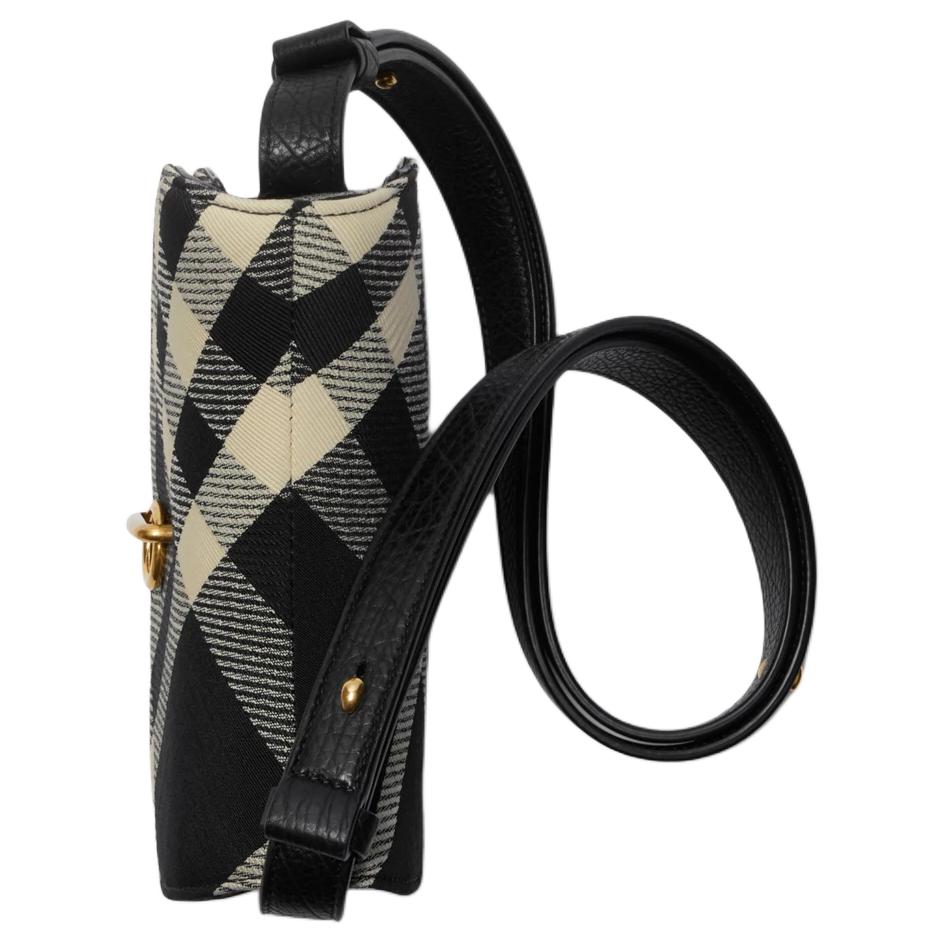 Burberry Check Jacquard Polyester Tote Shoulder Bag Women bags Black 80931061