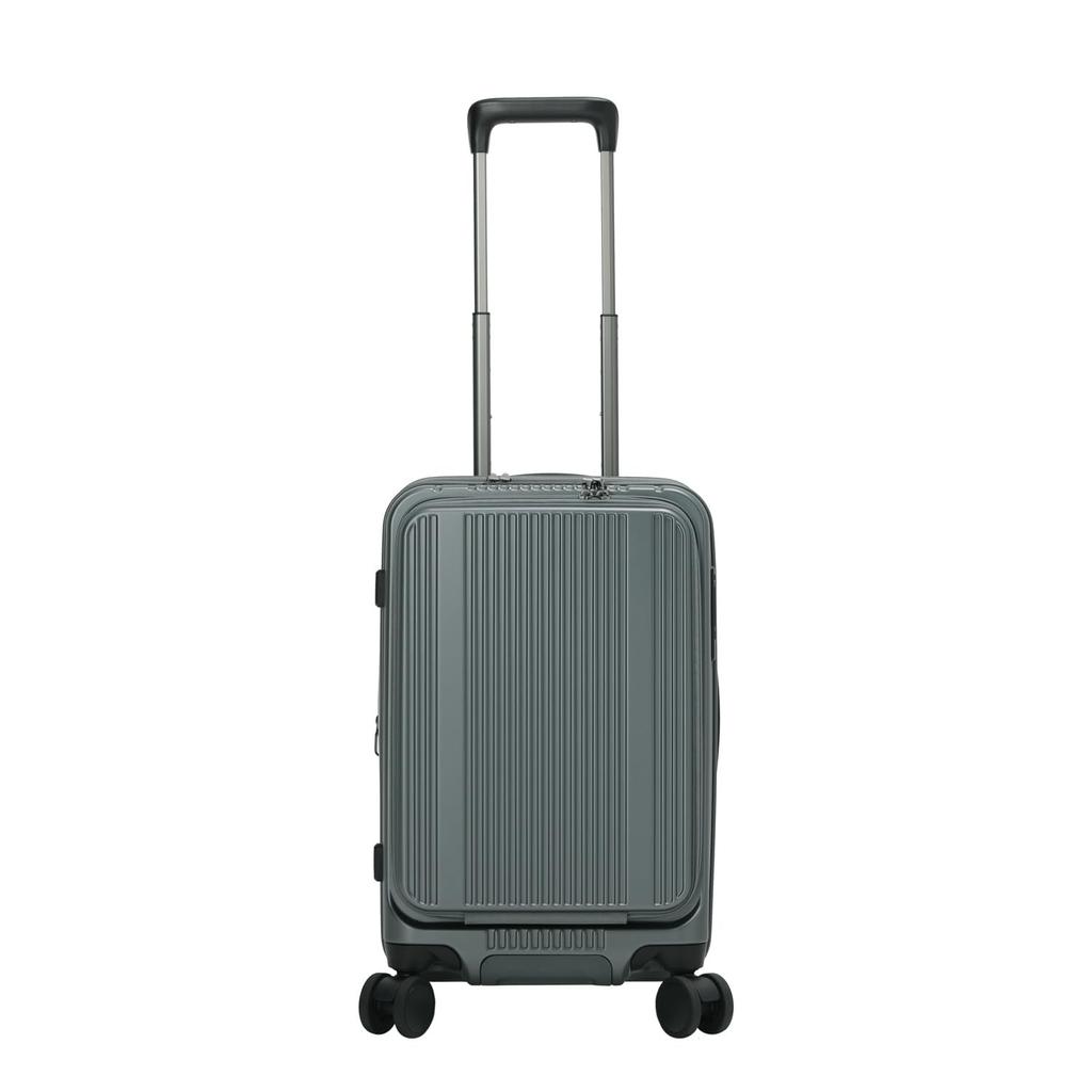 Bermas Inter City BS Suitcase (Amazon.co.jp Exclusive), Front-Opening, Expandable, 37-43L Capacity, 3.4kg, Iceland Green