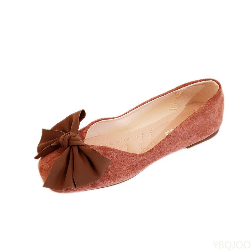 Fashion Spring summer new butterfly bow sweet  comfortable shallow mouth single shoe versatile for elegant simple round toe flat shoes