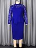 Elegant Plus Size Lace Dress with Ruffle Waist for Wedding Guests
