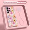White Flower Pattern Case For Samsung S26 Ultra S25 FE S24 S24 Plus A57 A37 A17 A56 A36 A16 A55 A35 A15 A54 5G Hybrid Magnetic Matte Cover