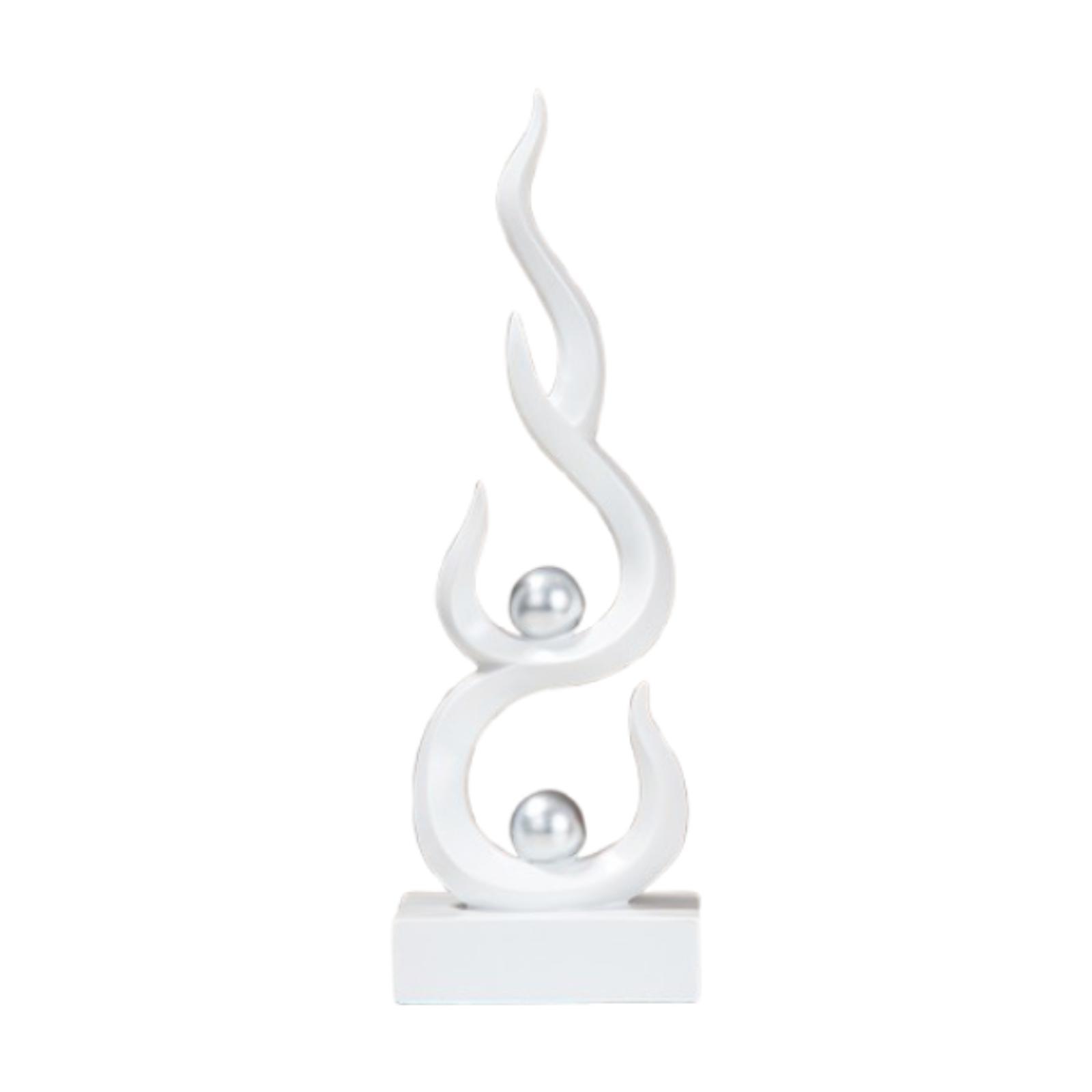 

Abstract Art Statue Modern Fire Sculpture Creative Design Housewarming Gift білий