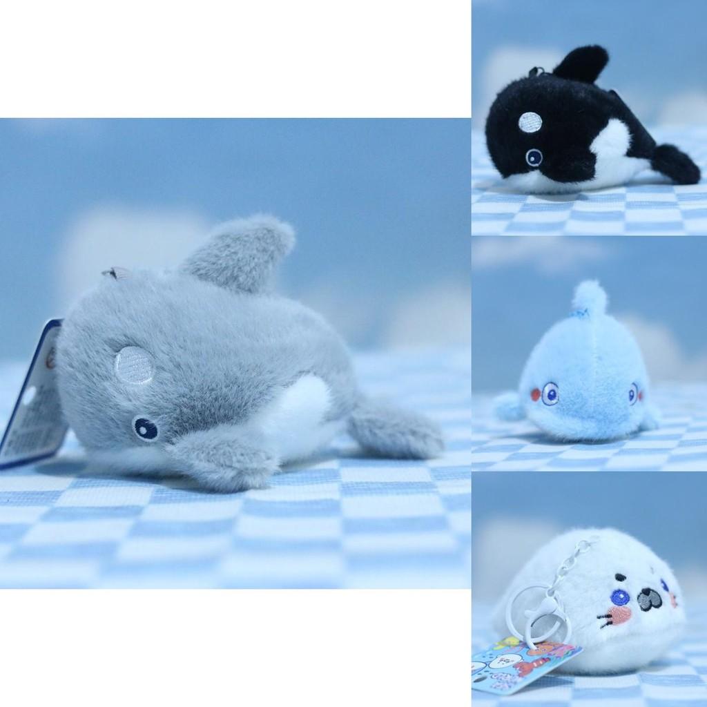 Entzückender Plüsch-Ozeantier-Schlüsselanhänger mit niedlichen Hai-, Delfin- und Seehund-Designs