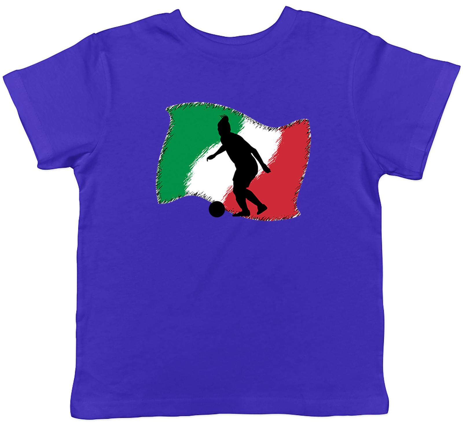 Italy Flag WoFootball Childrens Kids T-Shirt Boys Girls 100