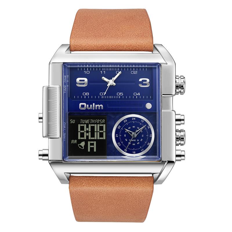 Relógio masculino de quartzo estilo militar com mostrador quadrado para entusiastas do esporte