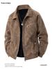 Men's Retro Corduroy Jacket: Spring/Autumn Versatile Loose Casual British Style with Turn-Down Collar.