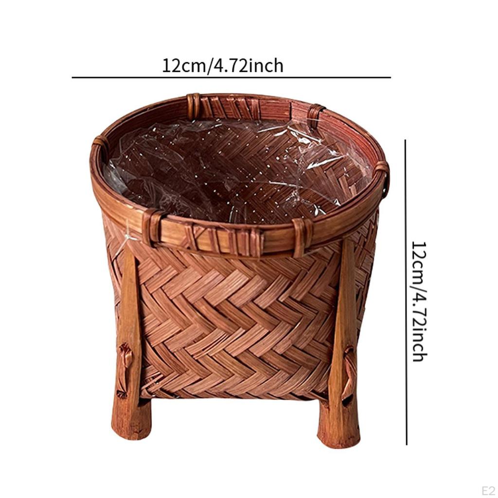 Woven Blumentopf Hand Abnehmbare mit Stand Bambus Korb Trockenen für