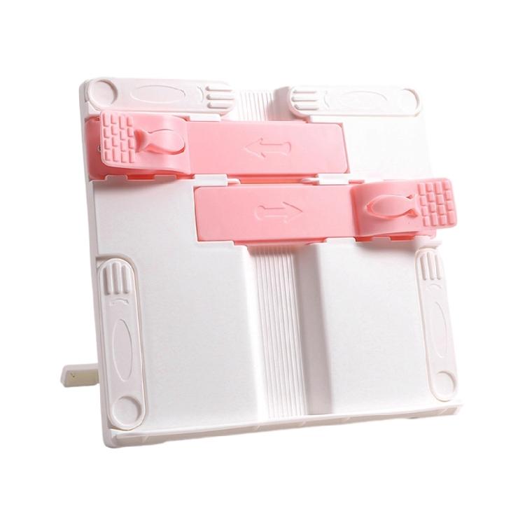 Foldable Plastic Reading Stand Adjustable Textbook Stand Folding Book Rest with Page Clips for Book Tablet Music Scores