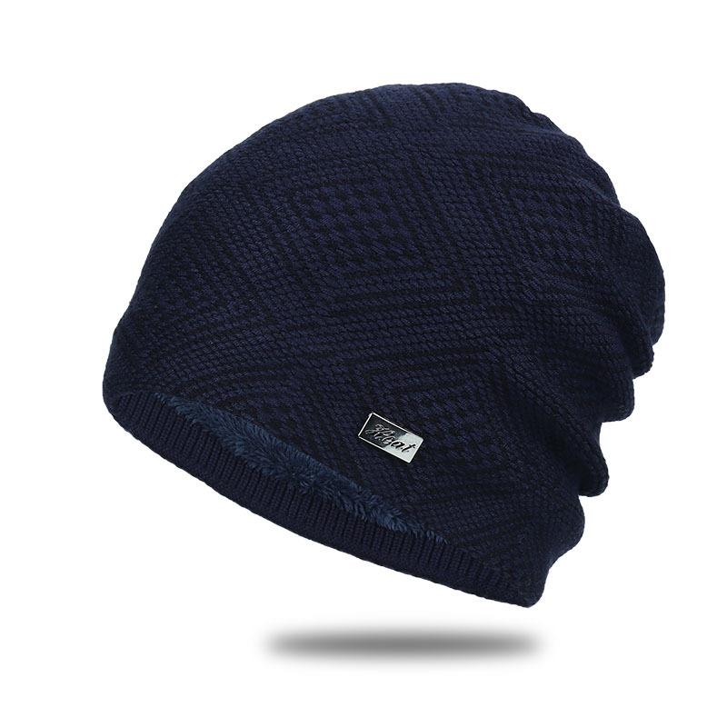 Men Thick Thermal Lined Beanie,Adult Casua Warm Solid Color Skull Caps for Winter,Suitable for Skiing Mountaineering,daily Wear