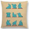 Mais Novos Animais Yoga Estampas de Desenho Animado Engraçadas Capa de Almofada Alpaca Coelho Dachshund Bull Terrier Hipopótamo Cães Panda Capa de Almofada para Sofá