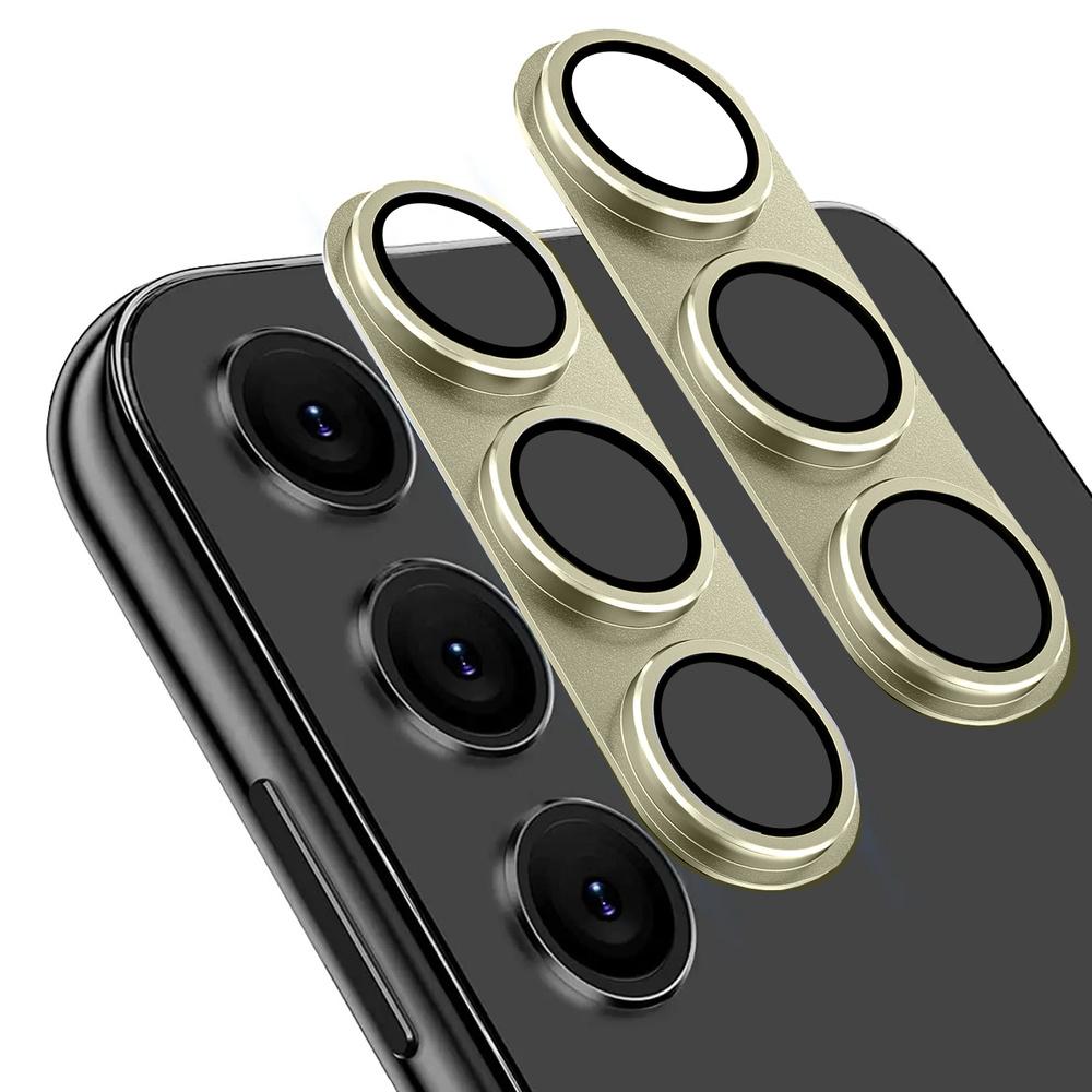 2x Glass Lens Cover for Samsung Galaxy S24+ Plus, ERBORD, Gold