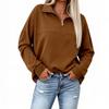 Women's Half Zip Loose Fit Long Sleeve Top Casual Pullover for Fall and Winter Wear