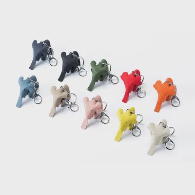 Creative Elephant Keychain: Genuine Leather, Cute Cowhide Pendant
