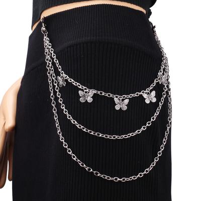 Retro Butterfly Pendant Multi-layer Trouser Chain Pendant Hip Hop Cool Versatile Waist Chain Women