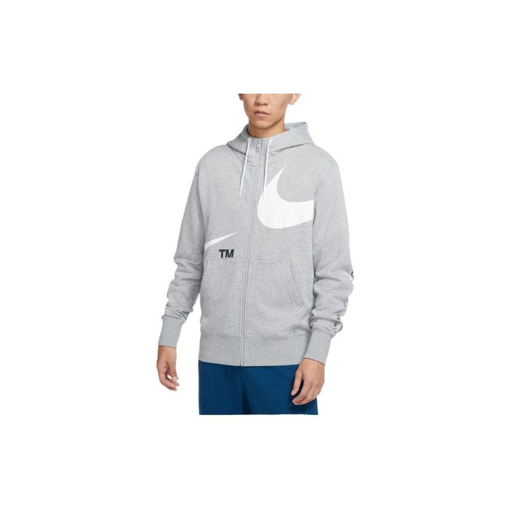 Nike Big Logo Hooded Jacket Men Outerwear Gray DD6088-063