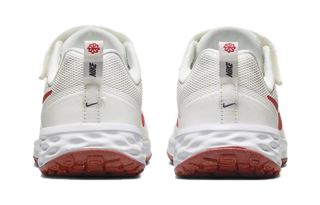 Nike REVOLUTION 6 Oddychające Wsparcie Niskie Buty do Biegania dla Dzieci Białe Czerwone Dzieci w Wieku 3-7 Lat DD1095-102