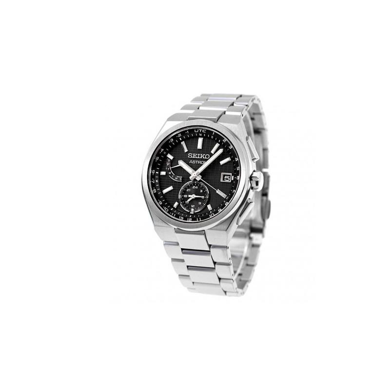 SEIKO Waterproof 100m Solar Quartz Titanium Strap Men s Watch Black Dial SBXY067 чёрный