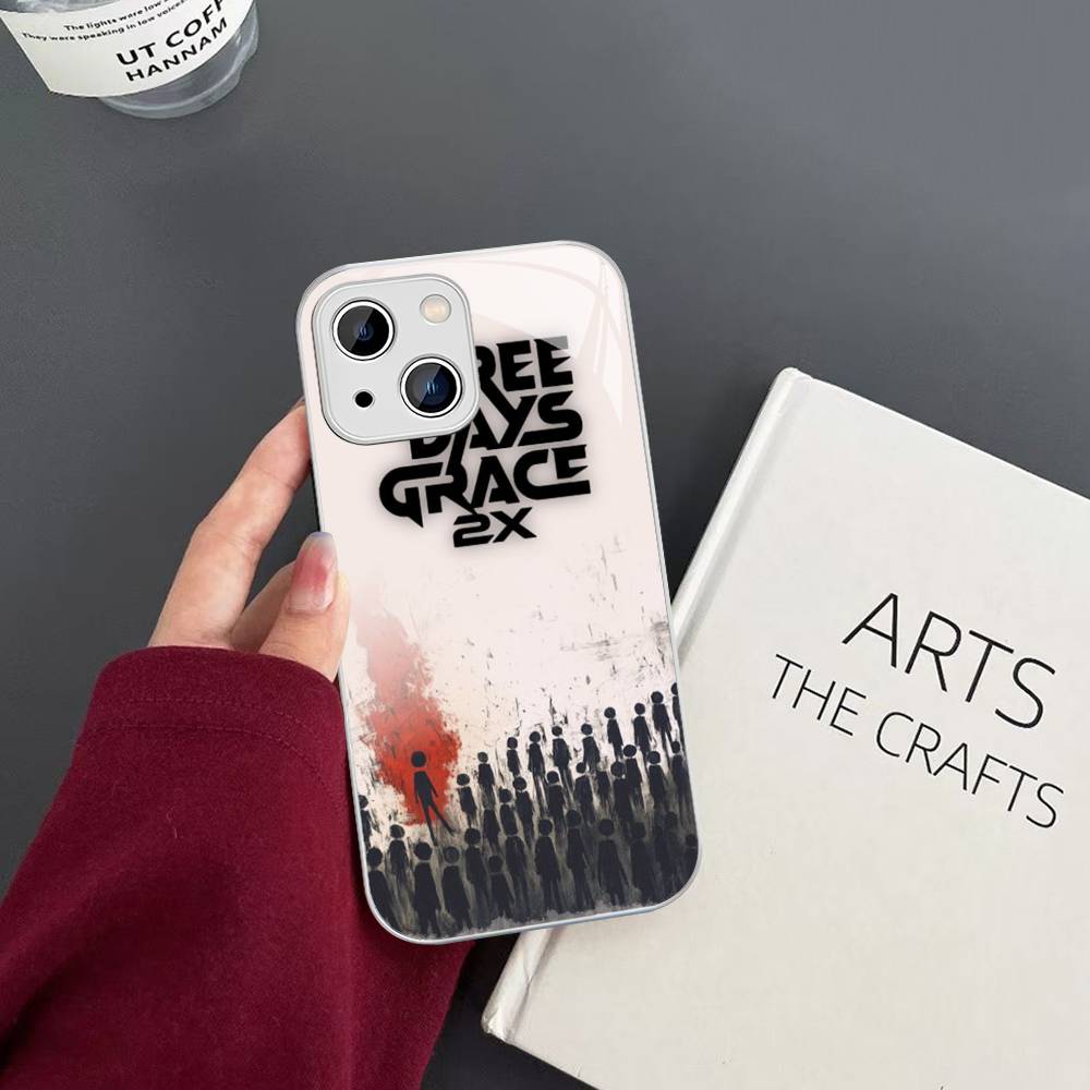 Classic Vintage Three Days Grace Band Tempered Glass For Iphone 14 13 12 11 Pro Mini XS MAX 14Plus X XS XR Cover