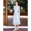 New Chinese Style Elegant Long Sleeve Mid-Length Dress