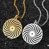 New Geometric Round Spiral Pendant Necklace Niche Necklace Clavicle Chain Jewelry