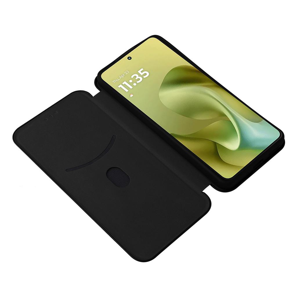 For Motorola Moto G86 5G Case Carbon Fiber Texture Drop-Proof PU Leather Phone Cover