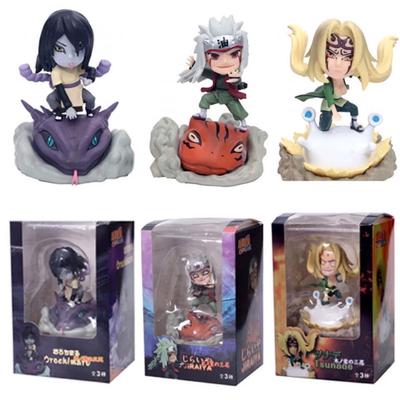 Naruto Konoha Sannin Jiraiya Orochimaru Tsunade Action Figure PVC Figure Collection Model Desktop Ornament Children's Toy Gift