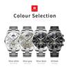 OLEVS 3640   Luxury   Moon Phase Stainless Steel Roman Waterproof  Style Quartz Watch for Man
