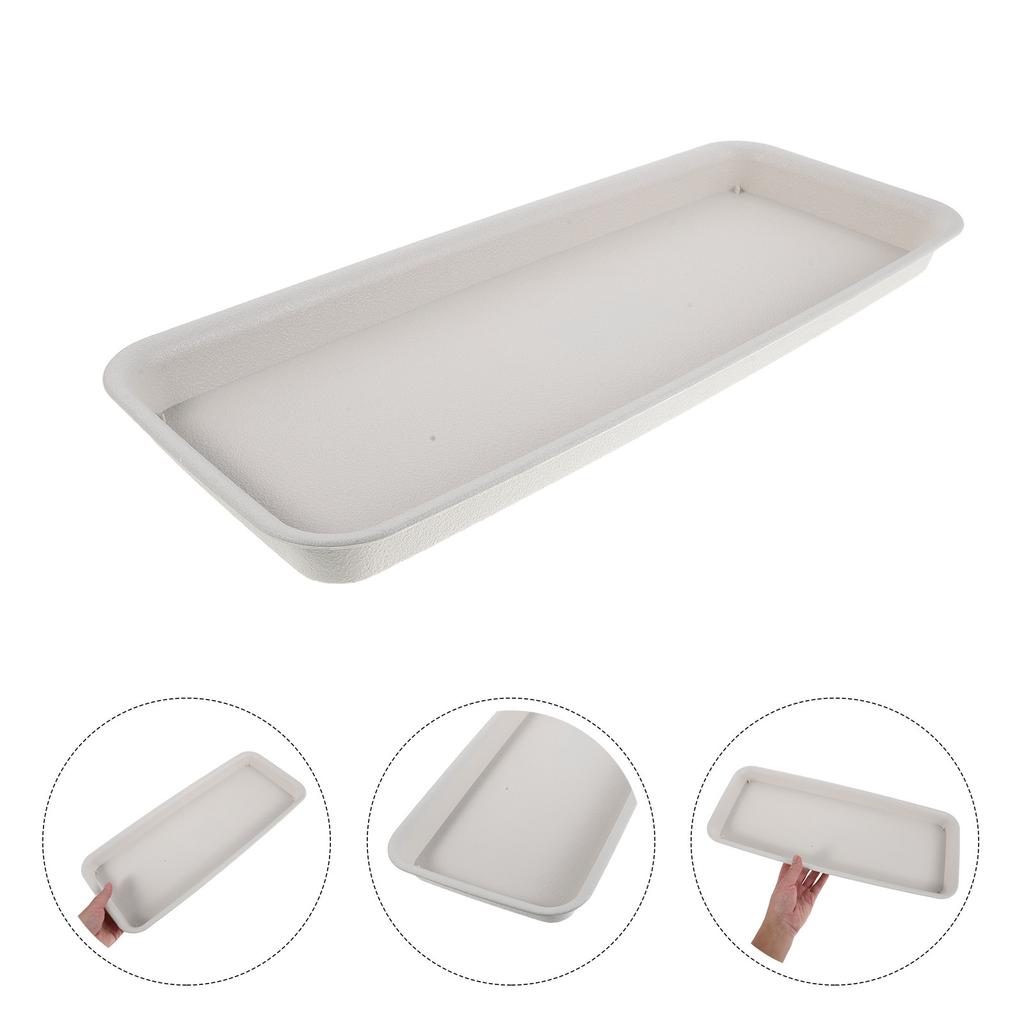 Rectangular Plant Pot Saucer Tray 19x8 Inch Thick Resin Drainage Drip Tray for Indoor Outdoor Flower Pots Bonsai Garden Water
