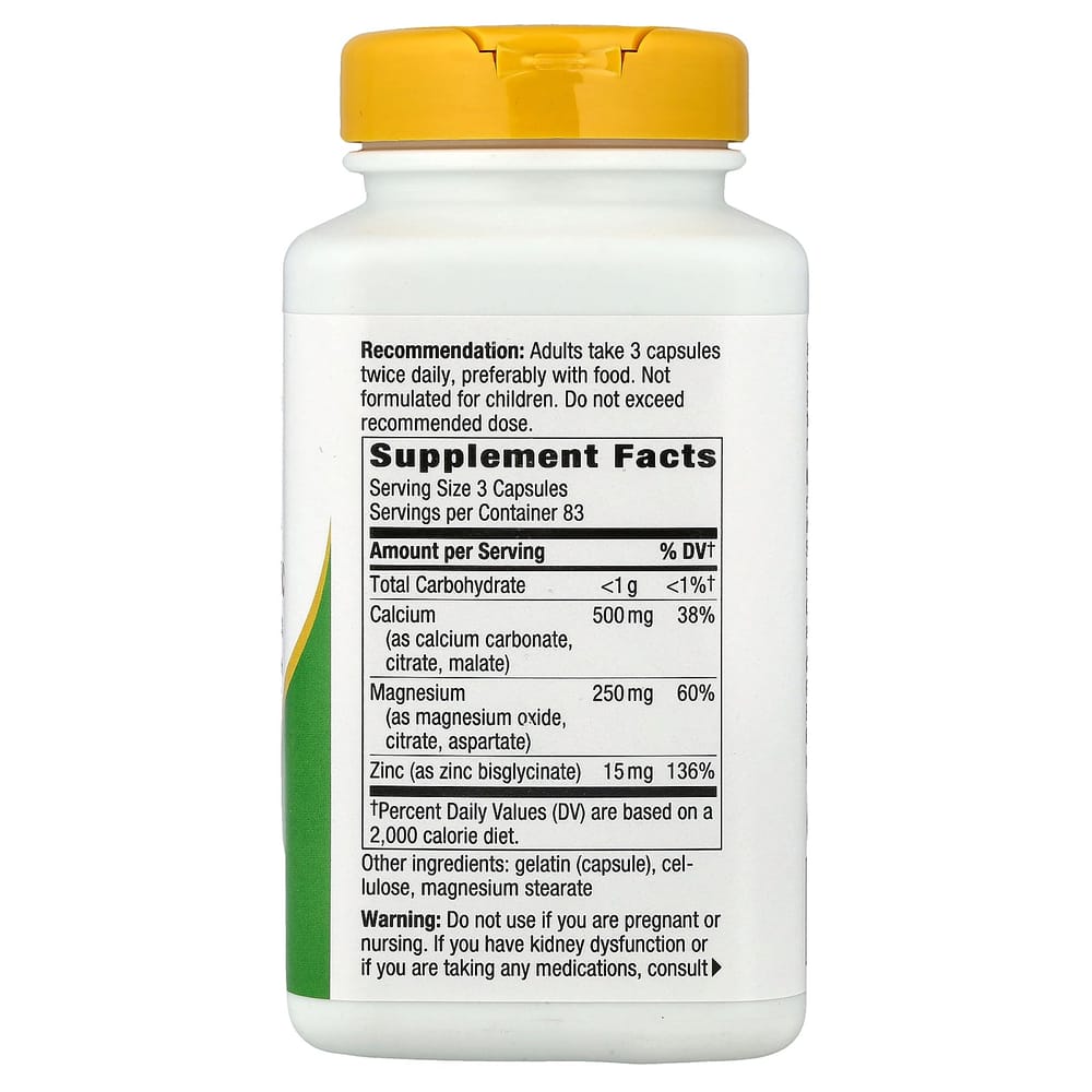 Nature's Way Calcium Magnesium & Zinc Mineral Complex 765mg, 250 Capsules