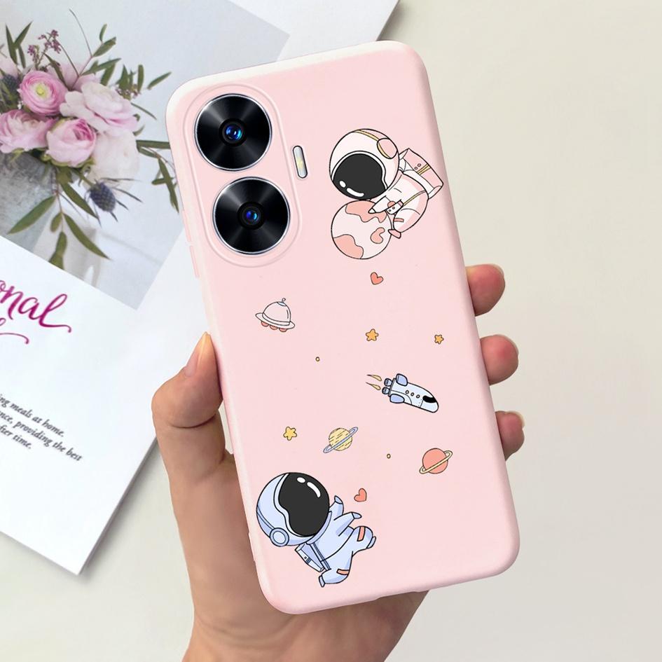 Per Custodia OPPO Realme C55 Carino Astronauta Cover Morbida in Silicone Posteriore per Realme C55 RMX3710 C 55 Real me C55 Custodia