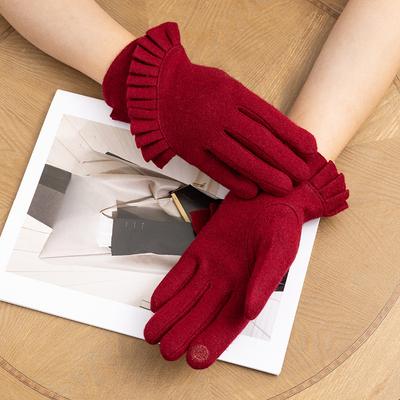 Warm Wool Gloves for Winter Ladies Spring and Autumn Driving and Cycling Touchscreen Clothing and Accessories  Cashmere Gloves