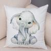 Watercolor Cute Animal Cushion Cover Sofa Home Decor Zebra Giraffe Hippo Monkey Lion Fox
