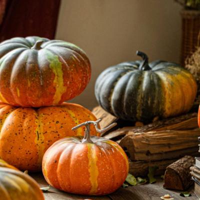 Simulated Pumpkin Ornaments: Faux Pumpkins for Harvest Festival, Farmhouse, and Home Decor.