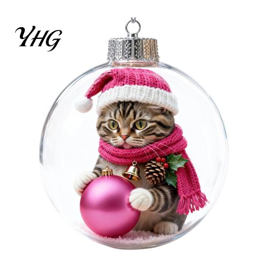 Glowing Christmas Tree Ornaments Story Ornament, Light?Up Mini Animals Hanging Ball Ornament with Warm 3D Winter Scene Baubles LED