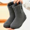 Warme Schneestiefel für Damen im Winter mit seitlichem Reißverschluss, wasserdicht, rutschfest, mit Kunstfell gefüttert, Stiefeletten, bequeme, mit Plüsch gefütterte Stiefel mit halbhoher Sohle für Damen