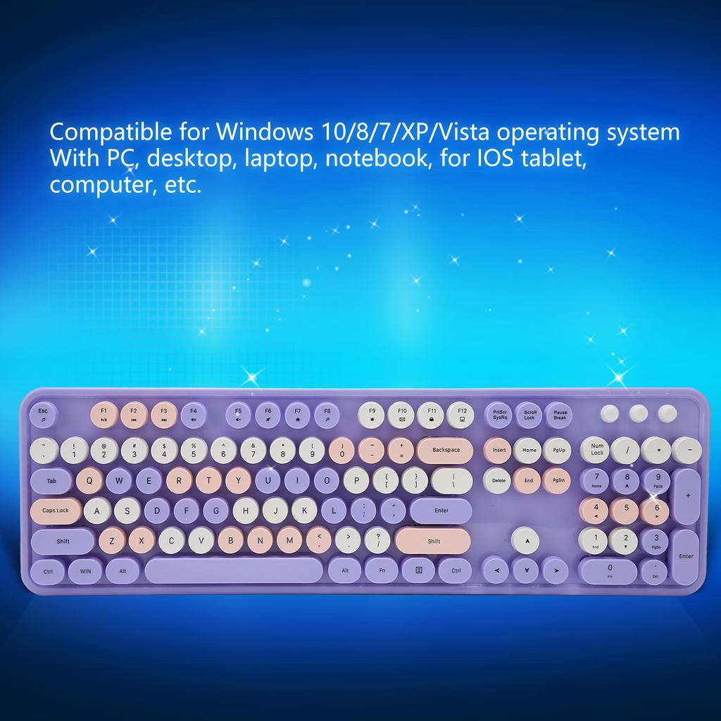 Kablosuz Klavye Mouse Kombosu 2.4GHz 104 Tuş Tam Boy Daktilo Klavyesi 3 Ayarlanabilir DPI Mouse