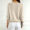 Dames Kleur V-hals Lange Mouwen Gebreide Trui Casual Basic Lichtgewicht Top voor Dagelijks Gebruik