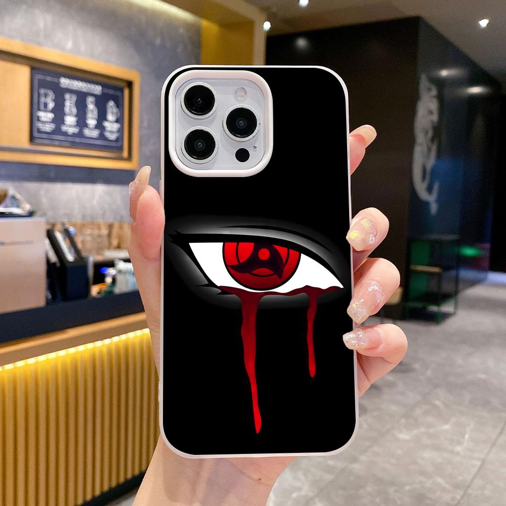 Anime Eyes Phone Case for iPhone 17 16 15 14 13 12 11 Air Pro Max Plus Jelly Double Layer White Cover