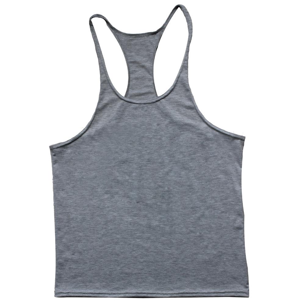 Herren Europäisches & Amerikanisches Y-Rücken Fitness Tanktop XXL gray